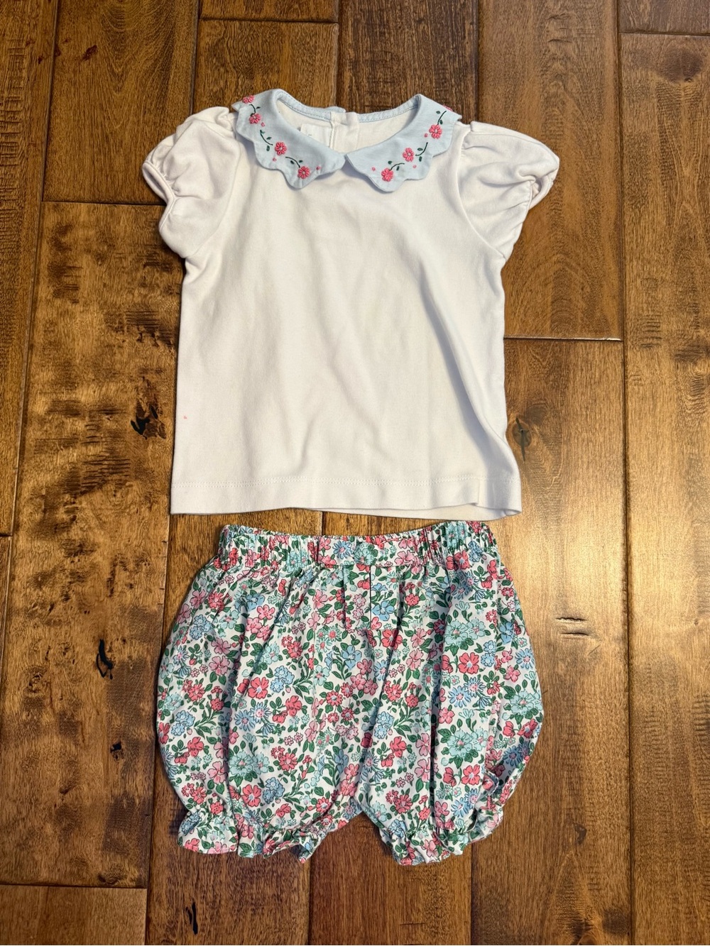 Little English floral top and bloomers set toddler